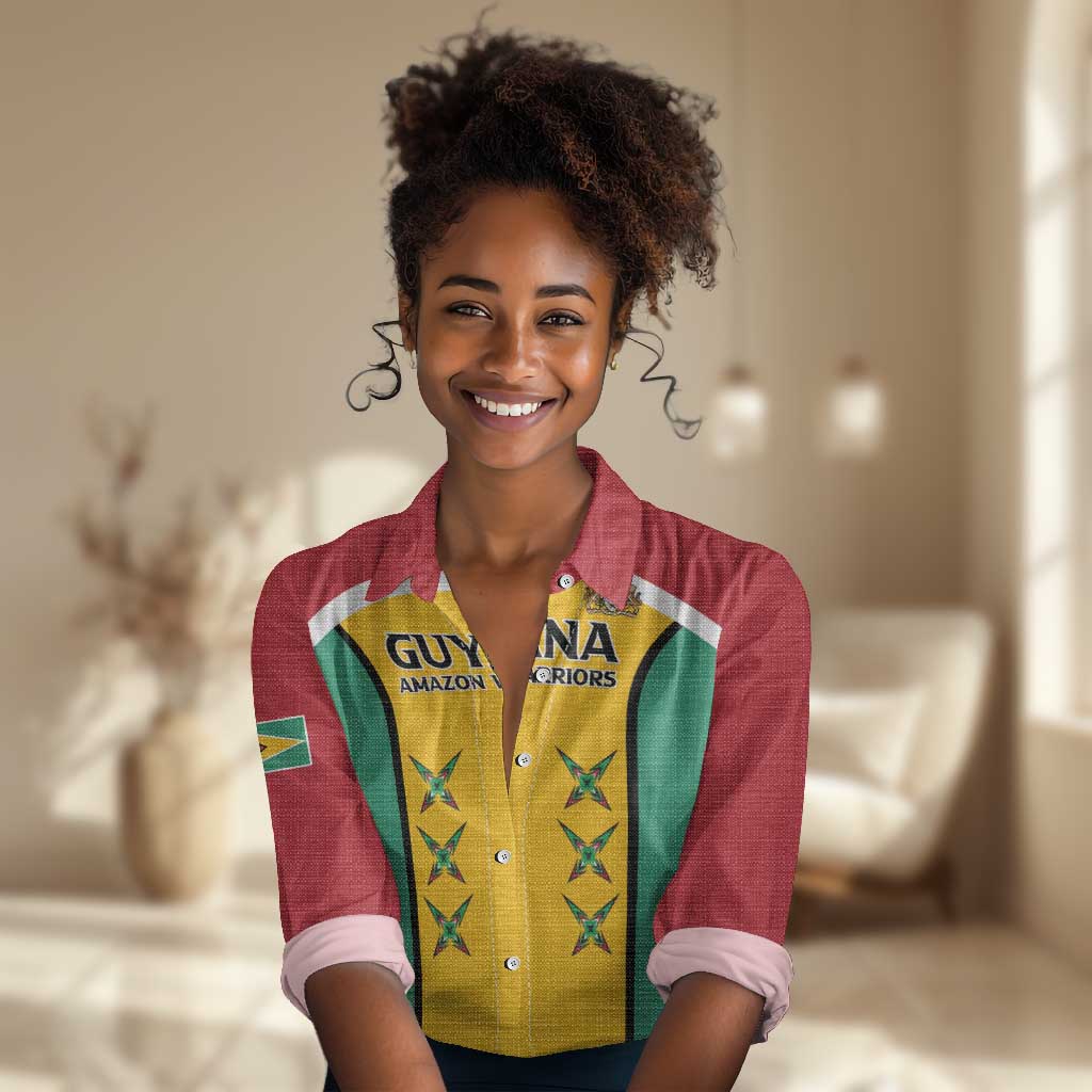 Guyana Cricket Custom Women Casual Shirt Go Amazon Warriors Go - African Pride