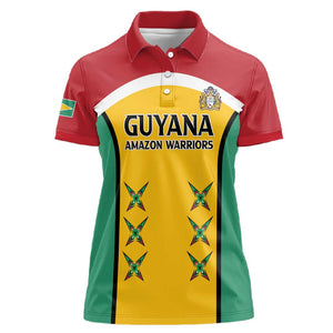 Guyana Cricket Custom Women Polo Shirt Go Amazon Warriors Go - African Pride