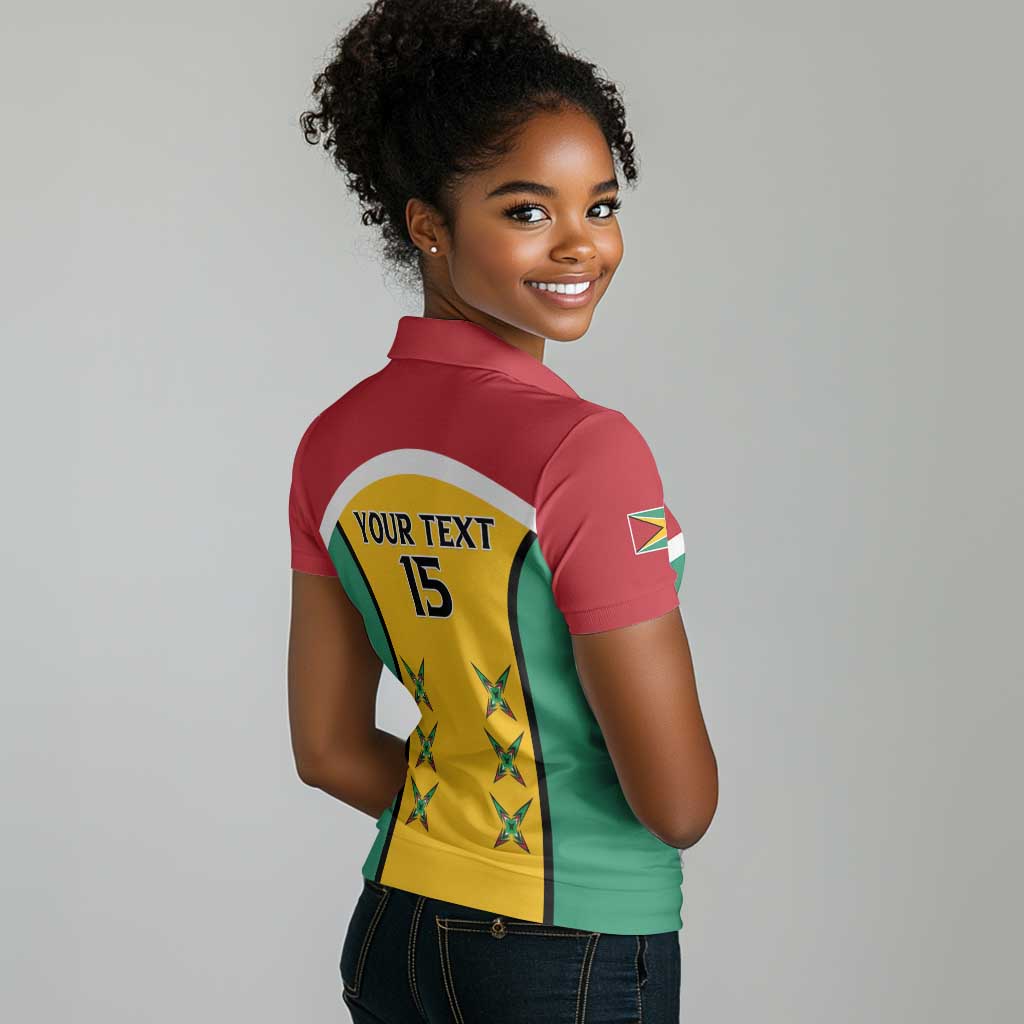 Guyana Cricket Custom Women Polo Shirt Go Amazon Warriors Go - African Pride