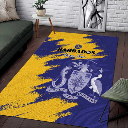 Barbados Royals Cricket Custom Area Rug Coat Of Arms Flag Style - African Pride
