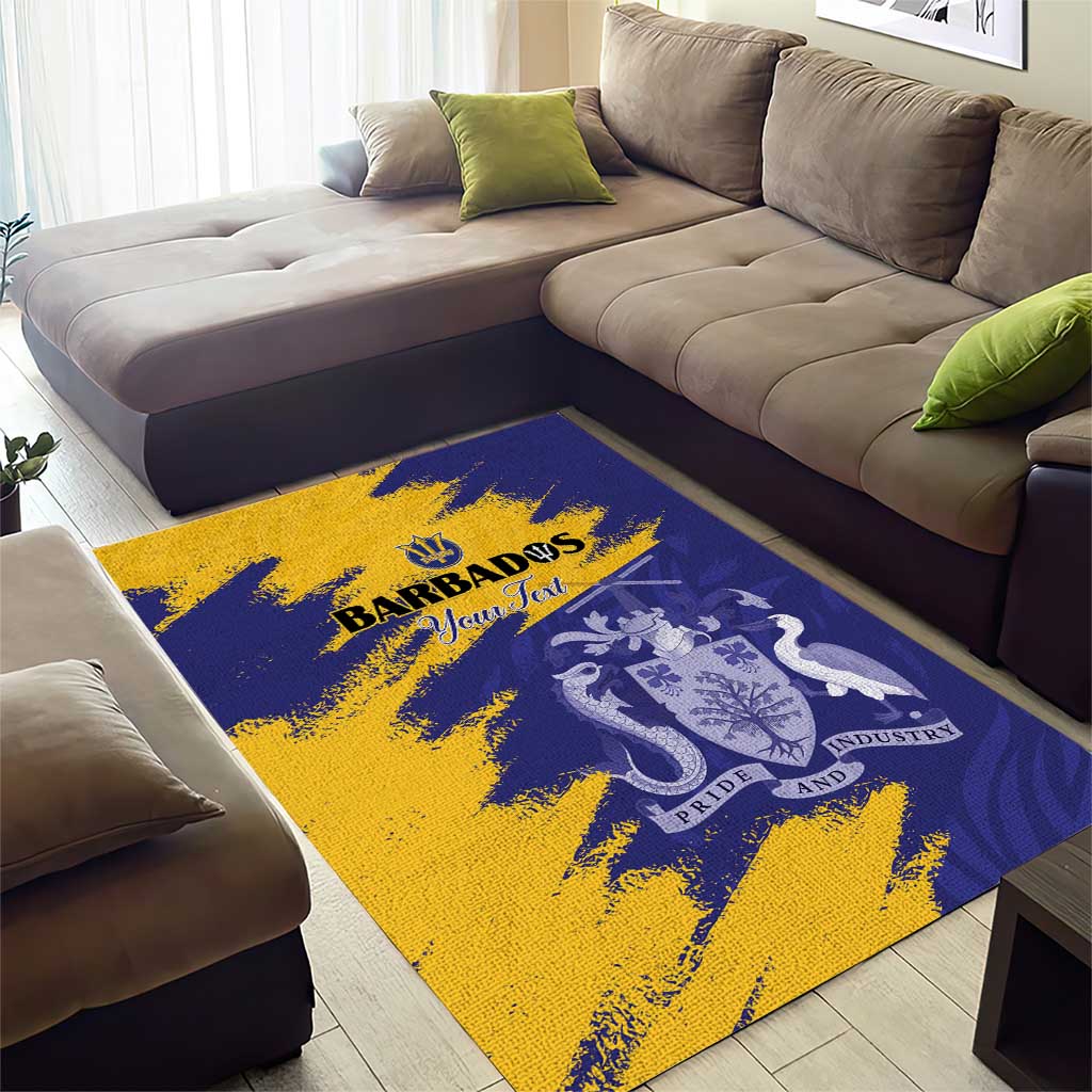 Barbados Royals Cricket Custom Area Rug Coat Of Arms Flag Style - African Pride