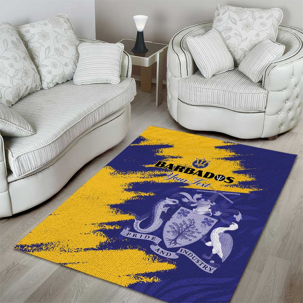 Barbados Royals Cricket Custom Area Rug Coat Of Arms Flag Style - African Pride