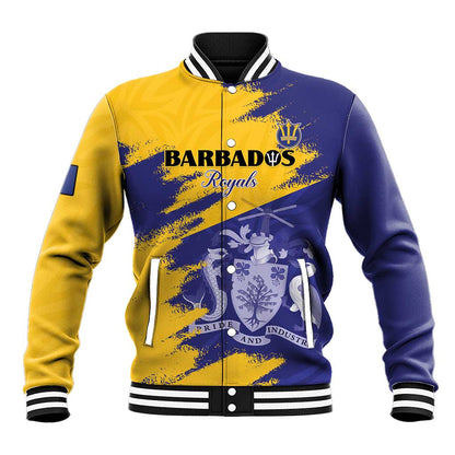 Barbados Royals Cricket Custom Baseball Jacket Coat Of Arms Flag Style - African Pride