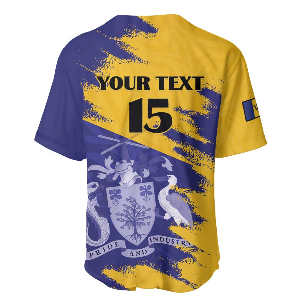Barbados Royals Cricket Custom Baseball Jersey Coat Of Arms Flag Style - African Pride