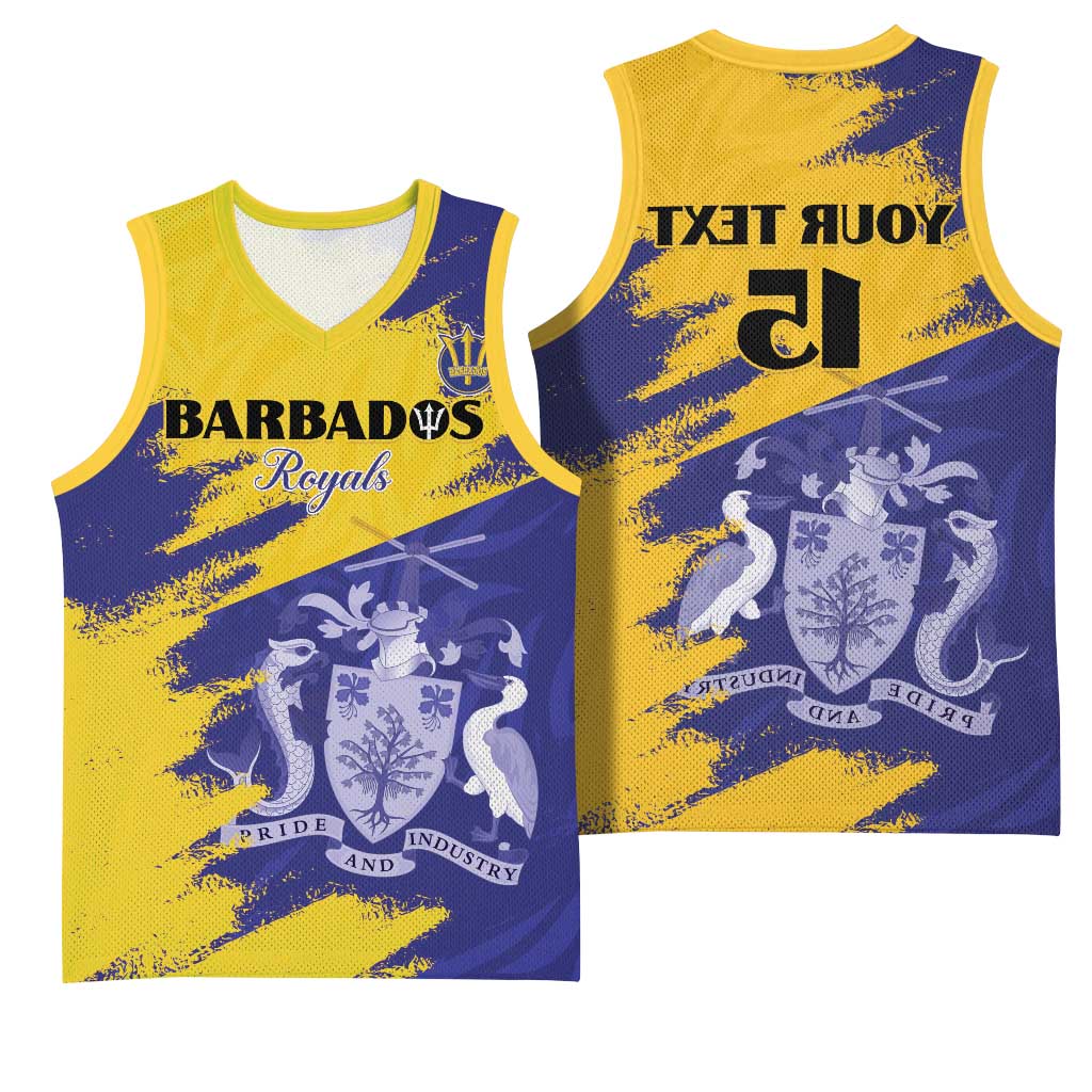 Barbados Royals Cricket Basketball Jersey Coat Of Arms Flag Style - African Pride