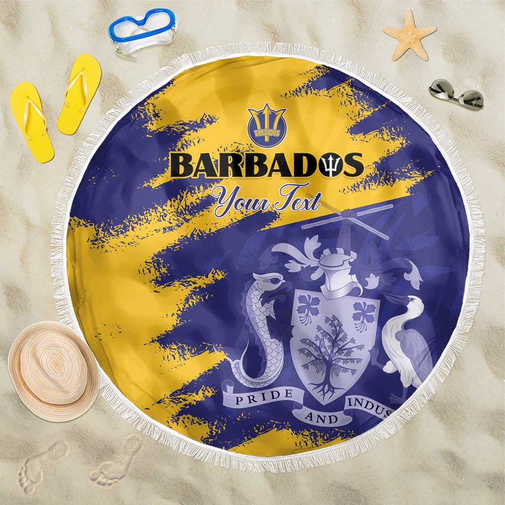 Barbados Royals Cricket Custom Beach Blanket Coat Of Arms Flag Style - African Pride