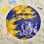Barbados Royals Cricket Custom Beach Blanket Coat Of Arms Flag Style - African Pride