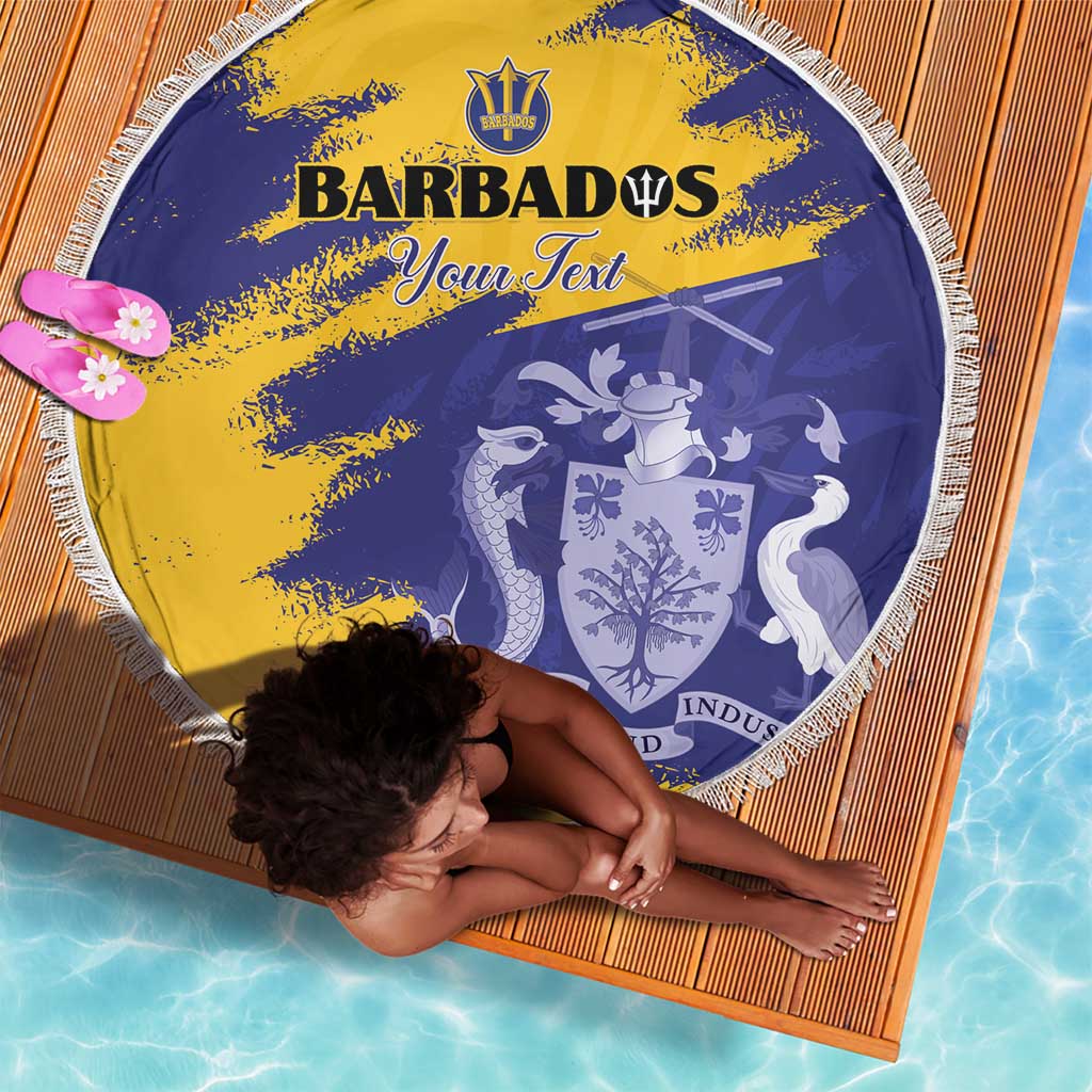 Barbados Royals Cricket Custom Beach Blanket Coat Of Arms Flag Style - African Pride