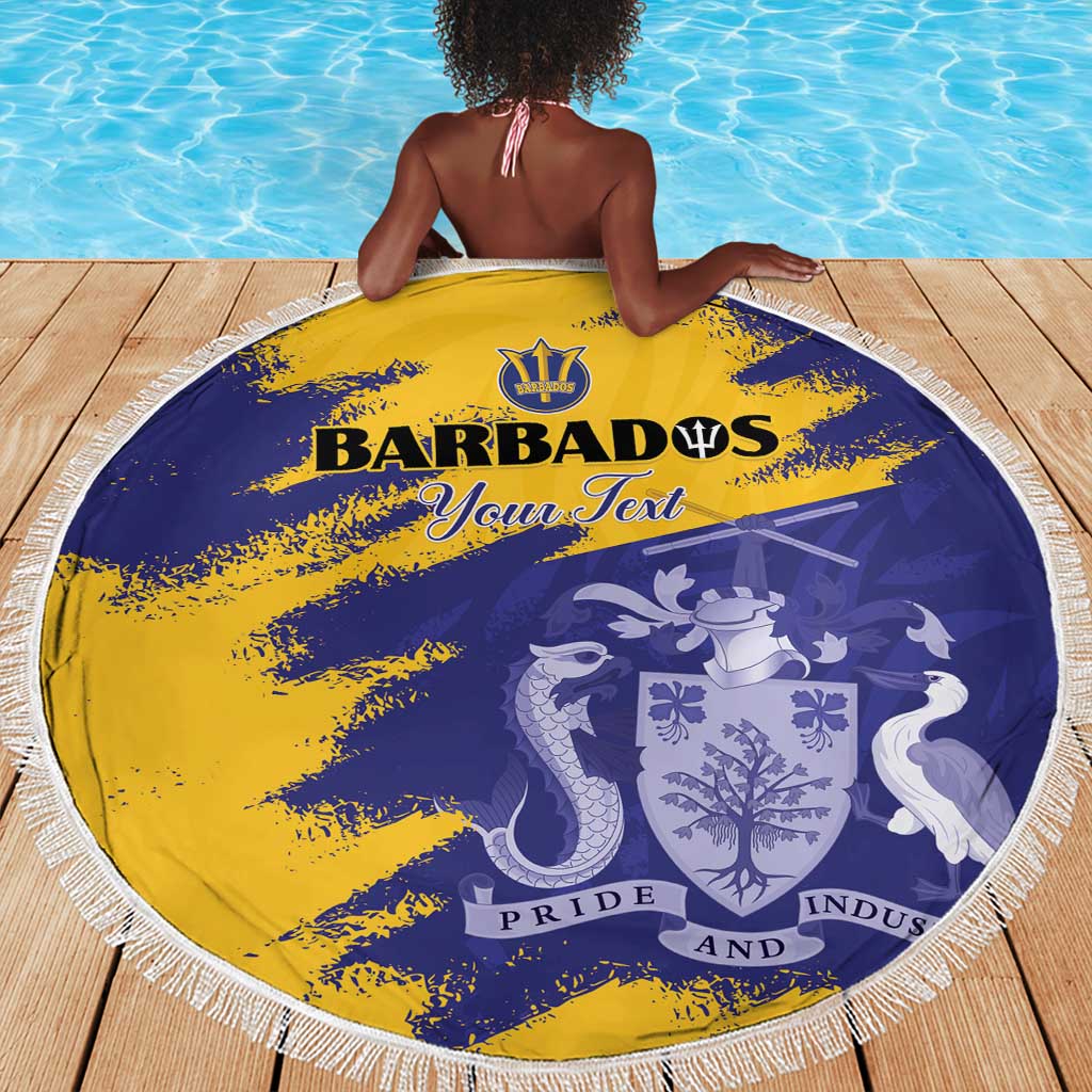 Barbados Royals Cricket Custom Beach Blanket Coat Of Arms Flag Style - African Pride
