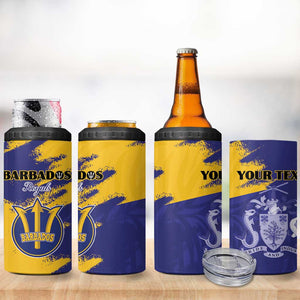 Barbados Royals Cricket Custom 4 in 1 Can Cooler Tumbler Coat Of Arms Flag Style - African Pride