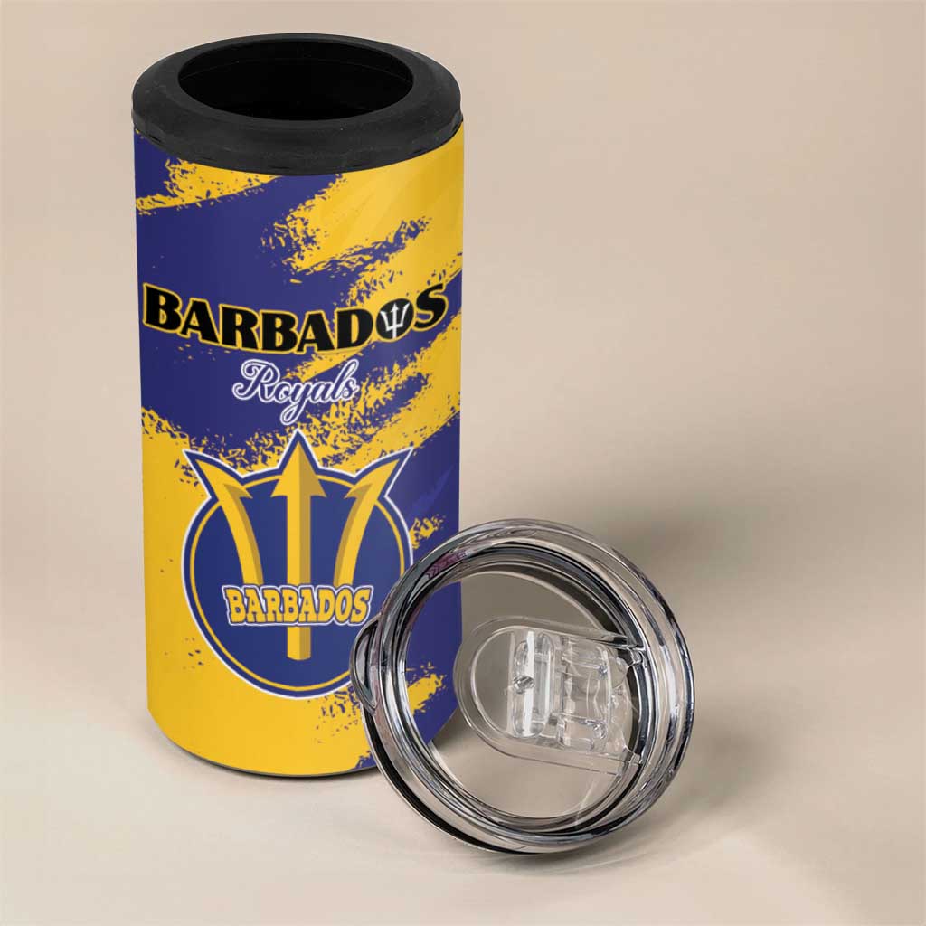 Barbados Royals Cricket Custom 4 in 1 Can Cooler Tumbler Coat Of Arms Flag Style - African Pride