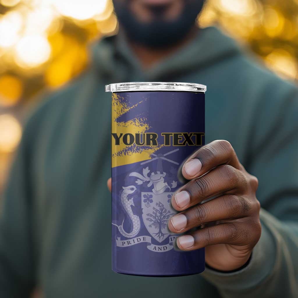 Barbados Royals Cricket Custom 4 in 1 Can Cooler Tumbler Coat Of Arms Flag Style - African Pride