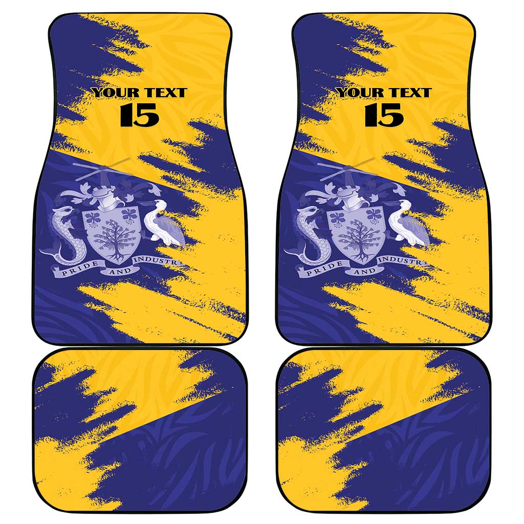 Barbados Royals Cricket Custom Car Mats Coat Of Arms Flag Style - African Pride