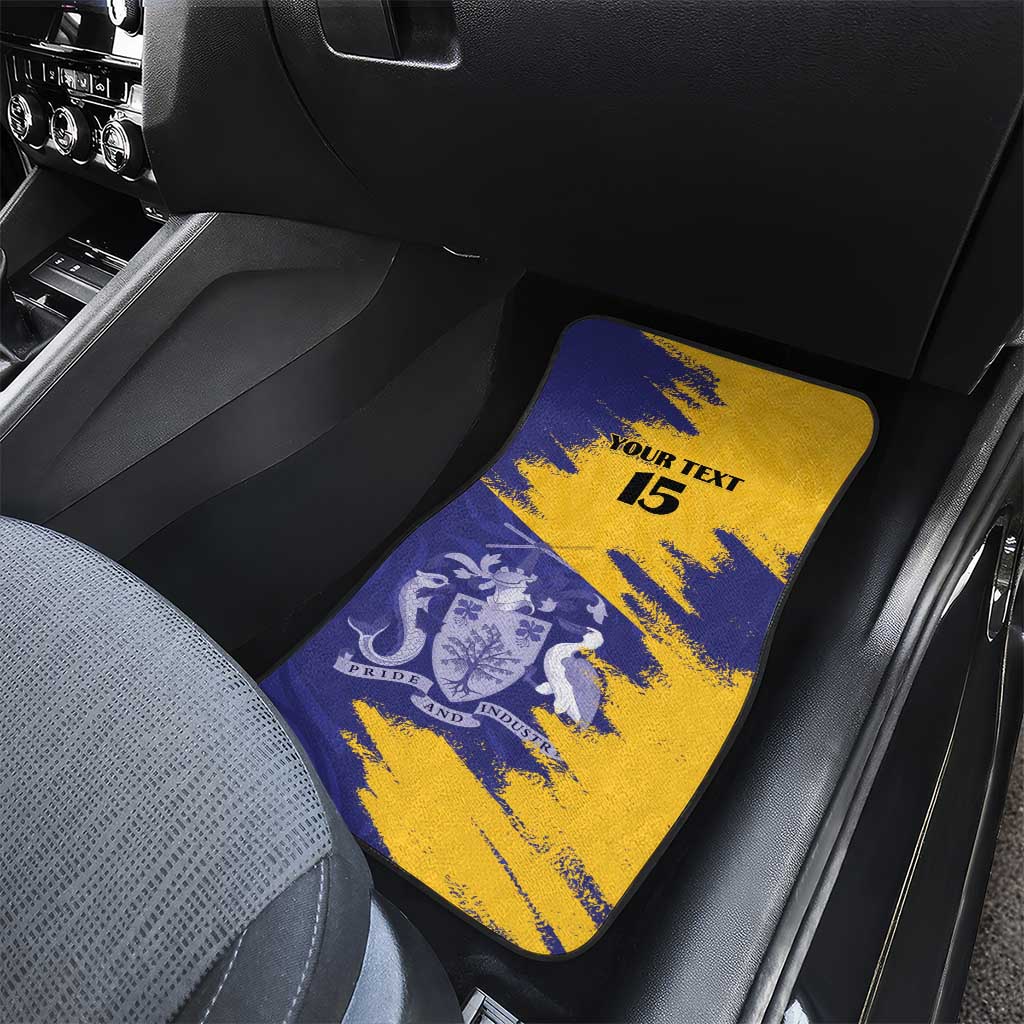 Barbados Royals Cricket Custom Car Mats Coat Of Arms Flag Style - African Pride