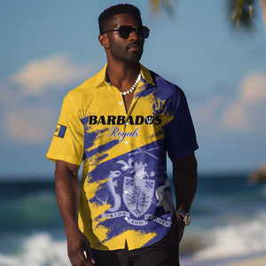 Barbados Royals Cricket Custom Hawaiian Shirt Coat Of Arms Flag Style - African Pride