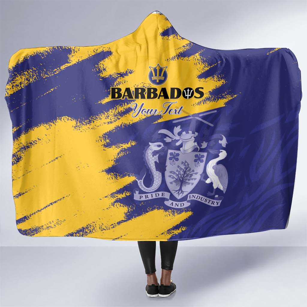 Barbados Royals Cricket Custom Hooded Blanket Coat Of Arms Flag Style - African Pride