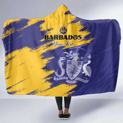 Barbados Royals Cricket Custom Hooded Blanket Coat Of Arms Flag Style - African Pride