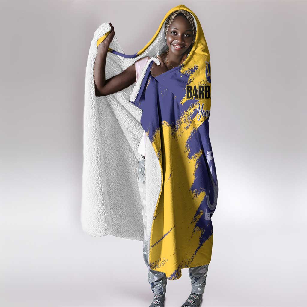 Barbados Royals Cricket Custom Hooded Blanket Coat Of Arms Flag Style - African Pride