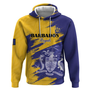 Barbados Royals Cricket Custom Hoodie Coat Of Arms Flag Style - African Pride