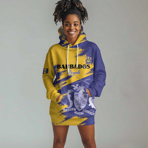 Barbados Royals Cricket Custom Hoodie Dress Coat Of Arms Flag Style - African Pride