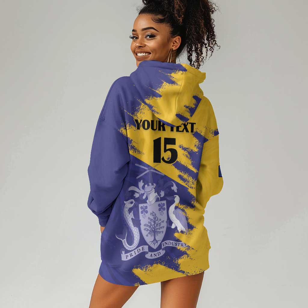 Barbados Royals Cricket Custom Hoodie Dress Coat Of Arms Flag Style - African Pride
