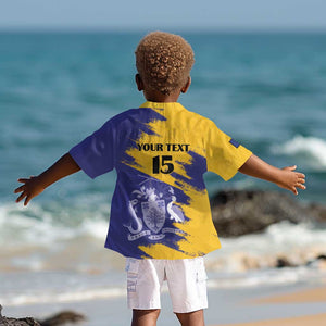 Barbados Royals Cricket Custom Kid Hawaiian Shirt Coat Of Arms Flag Style - African Pride