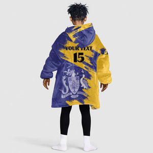 Barbados Royals Cricket Custom Kid Wearable Blanket Hoodie Coat Of Arms Flag Style - African Pride
