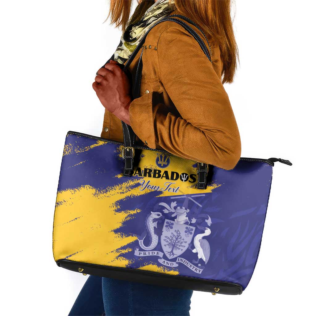 Barbados Royals Cricket Custom Leather Tote Bag Coat Of Arms Flag Style - African Pride