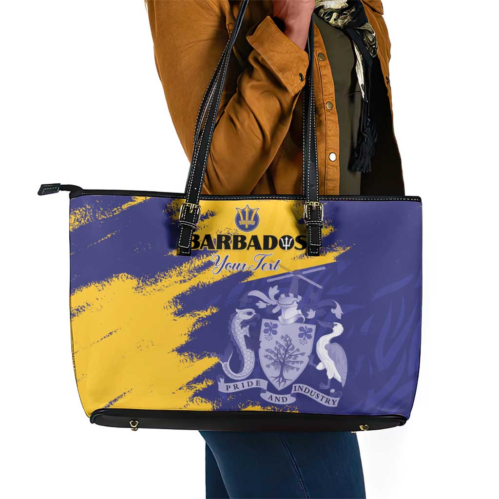 Barbados Royals Cricket Custom Leather Tote Bag Coat Of Arms Flag Style - African Pride