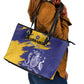 Barbados Royals Cricket Custom Leather Tote Bag Coat Of Arms Flag Style - African Pride