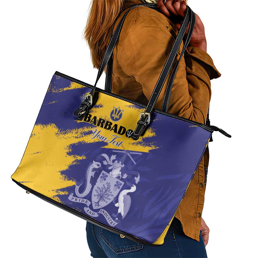 Barbados Royals Cricket Custom Leather Tote Bag Coat Of Arms Flag Style - African Pride