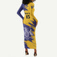 Barbados Royals Cricket Custom Long Sleeve Bodycon Dress Coat Of Arms Flag Style - African Pride