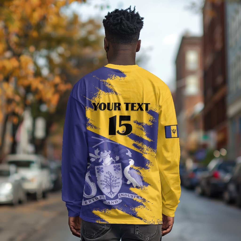 Barbados Royals Cricket Custom Long Sleeve Shirt Coat Of Arms Flag Style - African Pride