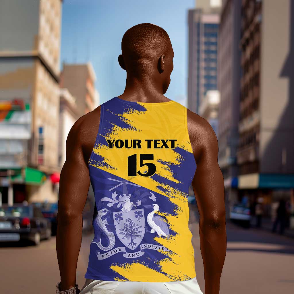 Barbados Royals Cricket Custom Men Tank Top Coat Of Arms Flag Style - African Pride