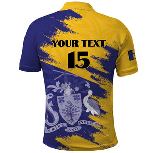 Barbados Royals Cricket Custom Polo Shirt Coat Of Arms Flag Style - African Pride