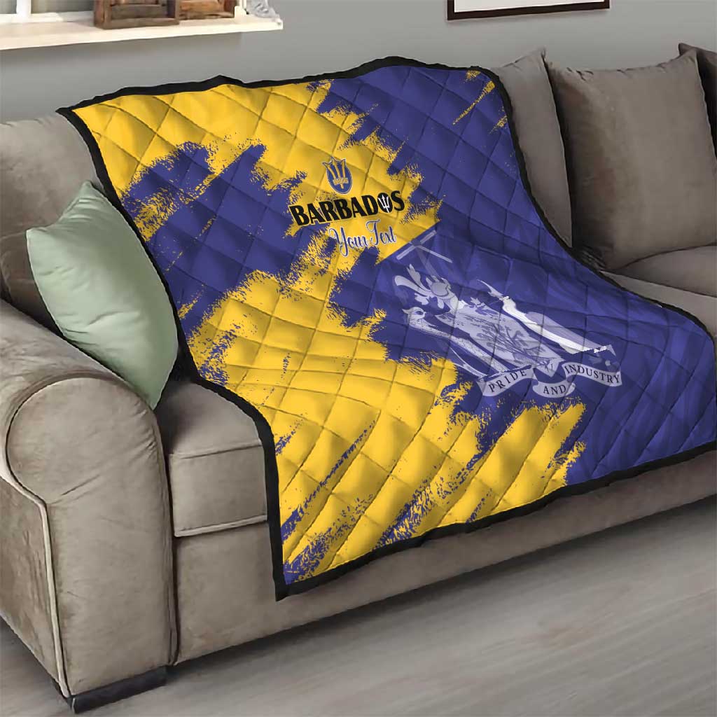 Barbados Royals Cricket Custom Quilt Coat Of Arms Flag Style - African Pride