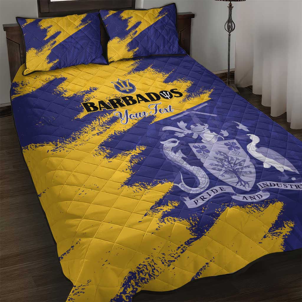 Barbados Royals Cricket Custom Quilt Bed Set Coat Of Arms Flag Style - African Pride