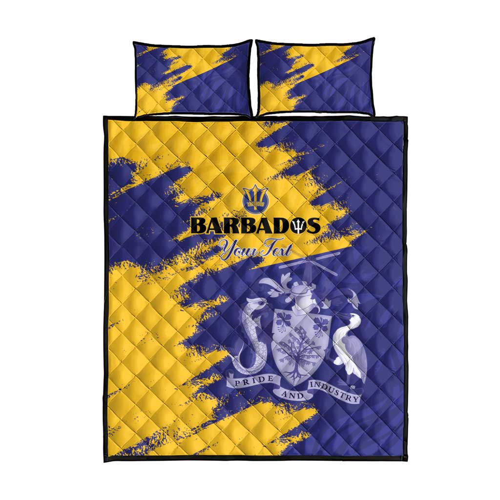 Barbados Royals Cricket Custom Quilt Bed Set Coat Of Arms Flag Style - African Pride