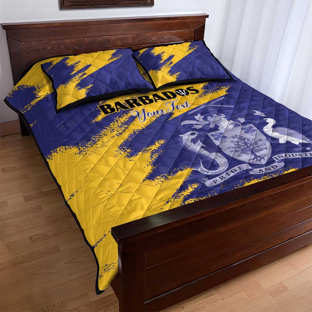 Barbados Royals Cricket Custom Quilt Bed Set Coat Of Arms Flag Style - African Pride