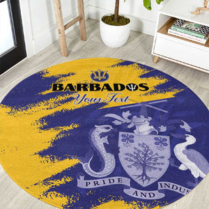 Barbados Royals Cricket Custom Round Carpet Coat Of Arms Flag Style - African Pride