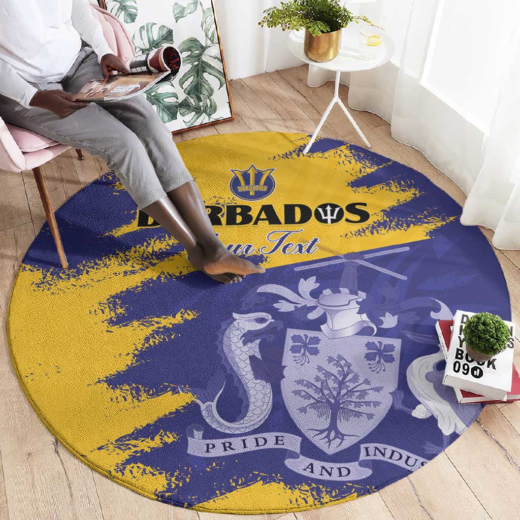 Barbados Royals Cricket Custom Round Carpet Coat Of Arms Flag Style - African Pride