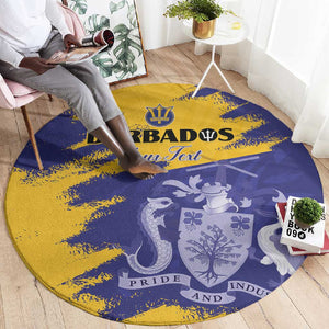 Barbados Royals Cricket Custom Round Carpet Coat Of Arms Flag Style - African Pride