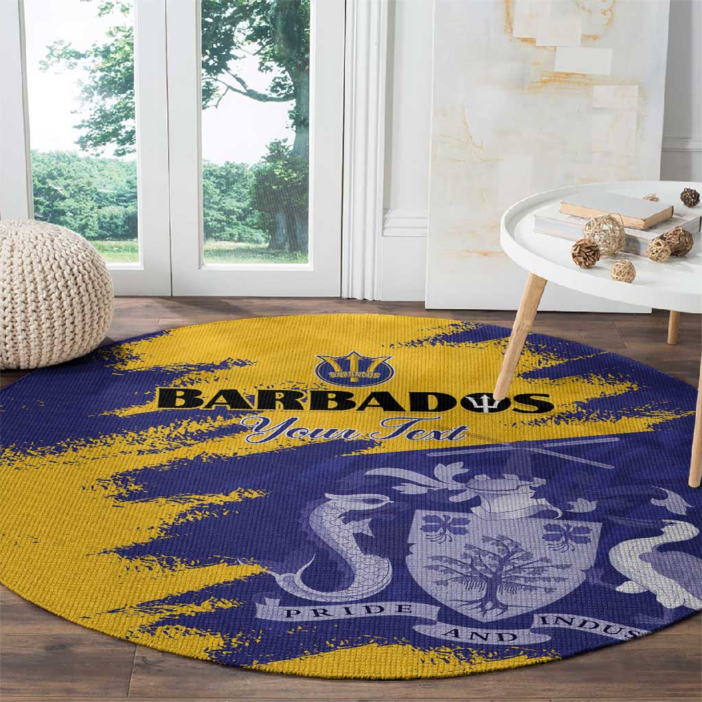 Barbados Royals Cricket Custom Round Carpet Coat Of Arms Flag Style - African Pride