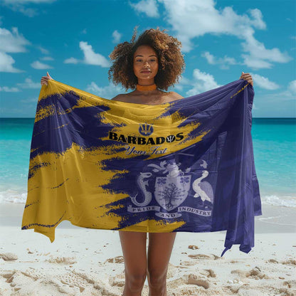 Barbados Royals Cricket Custom Sarong Coat Of Arms Flag Style - African Pride
