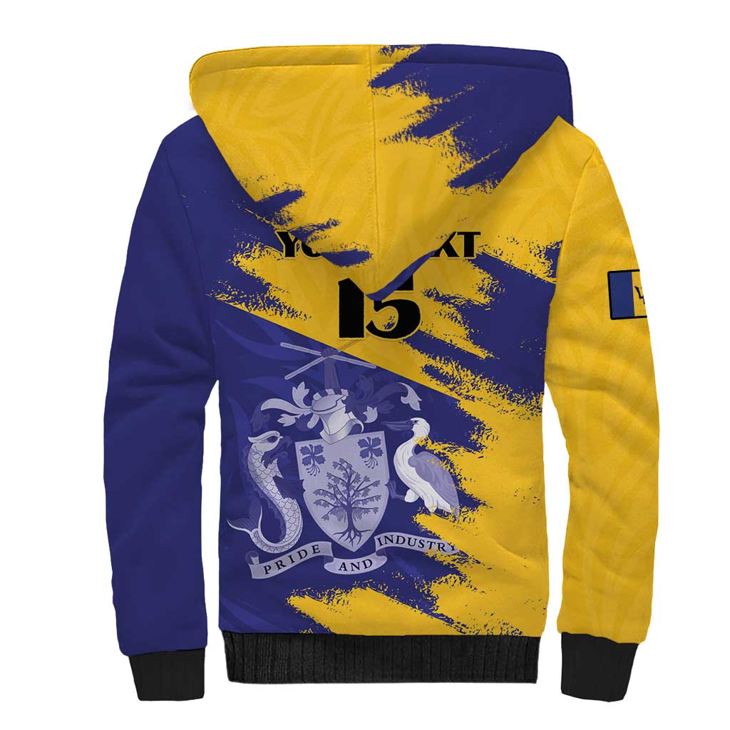 Barbados Royals Cricket Custom Sherpa Hoodie Coat Of Arms Flag Style - African Pride