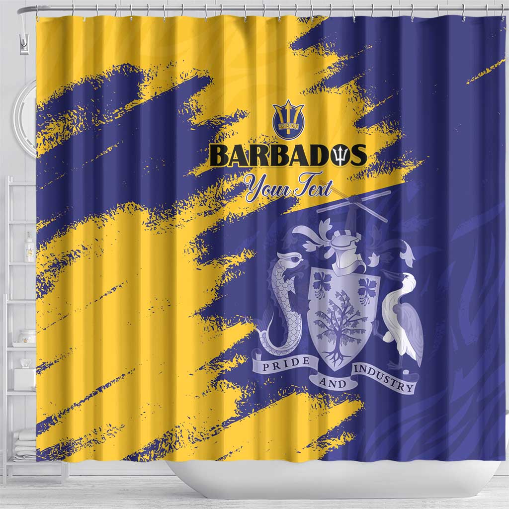 Barbados Royals Cricket Custom Shower Curtain Coat Of Arms Flag Style - African Pride