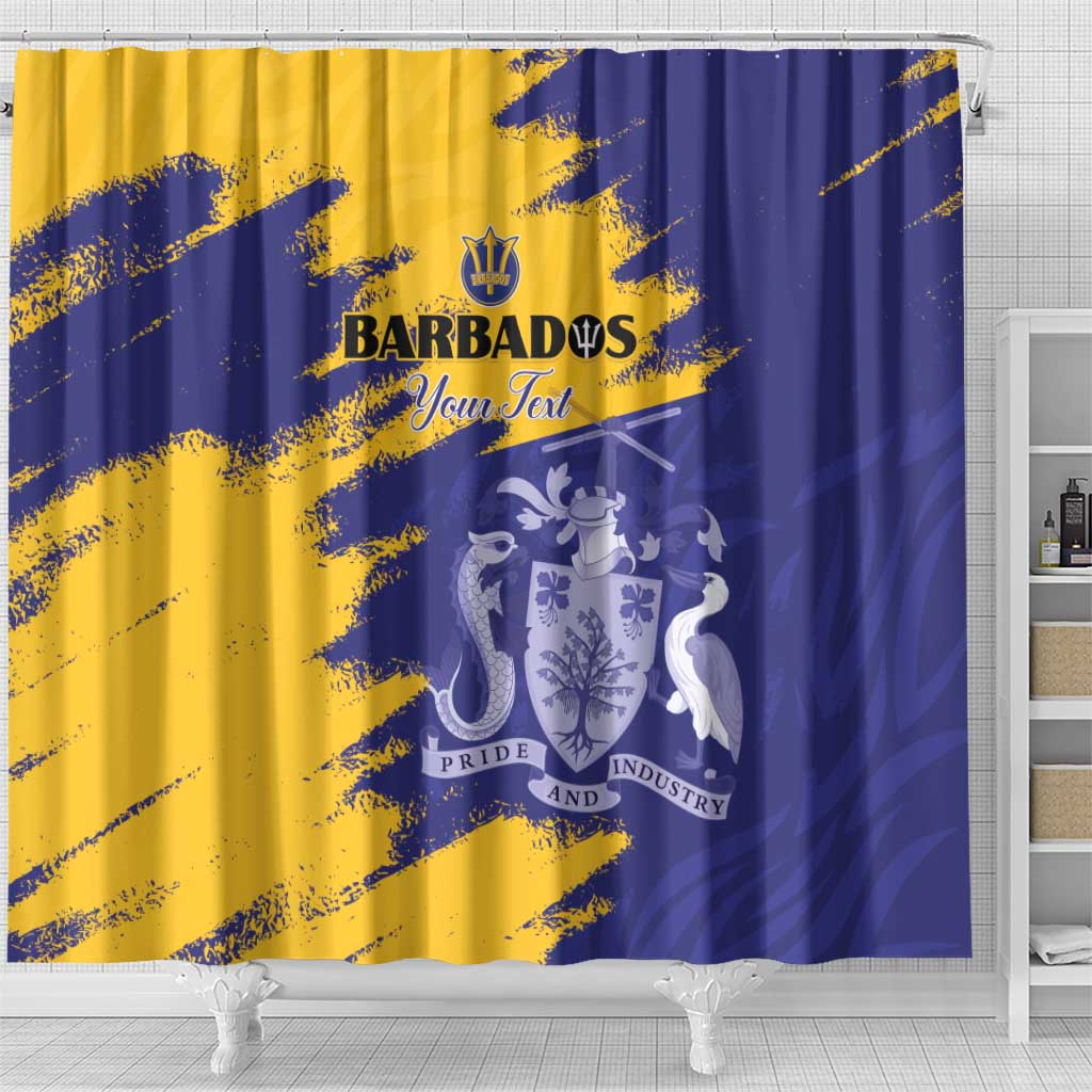 Barbados Royals Cricket Custom Shower Curtain Coat Of Arms Flag Style - African Pride