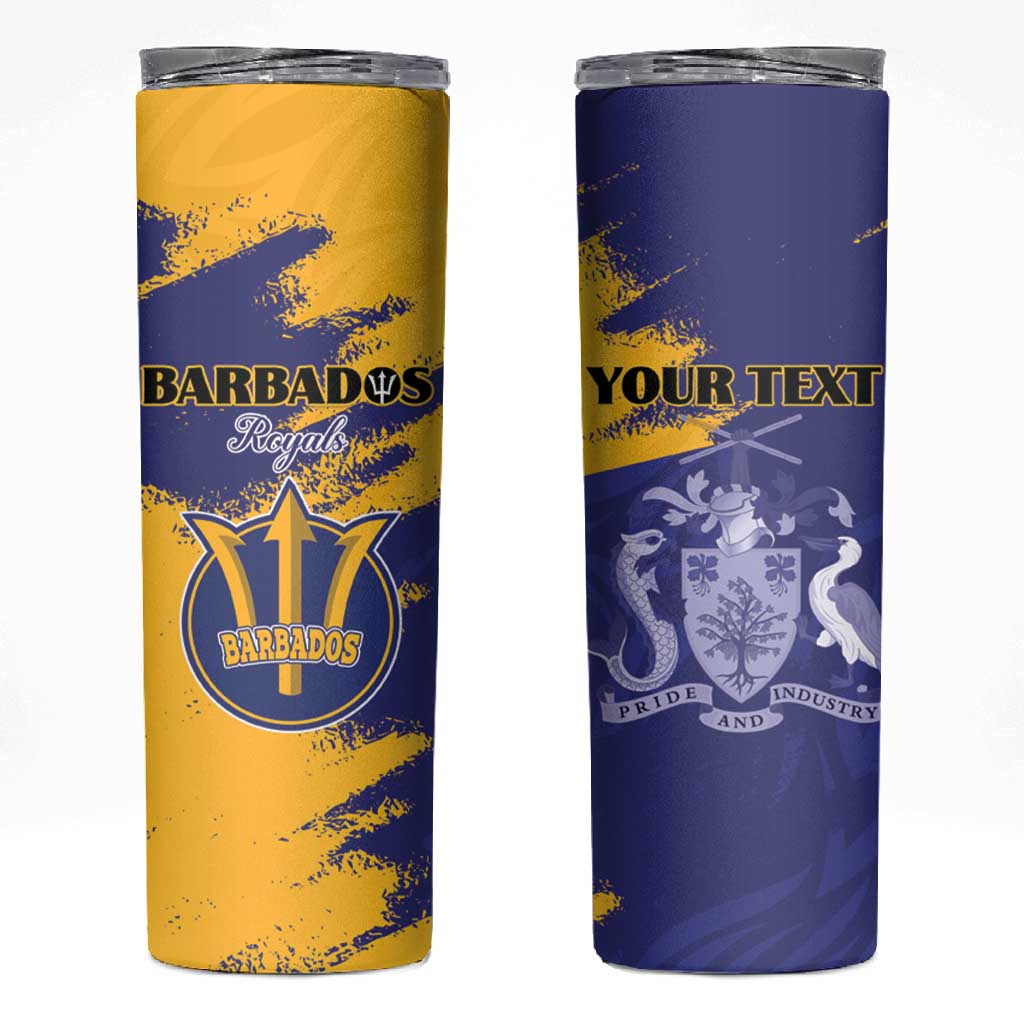 Barbados Royals Cricket Custom Skinny Tumbler Coat Of Arms Flag Style - African Pride