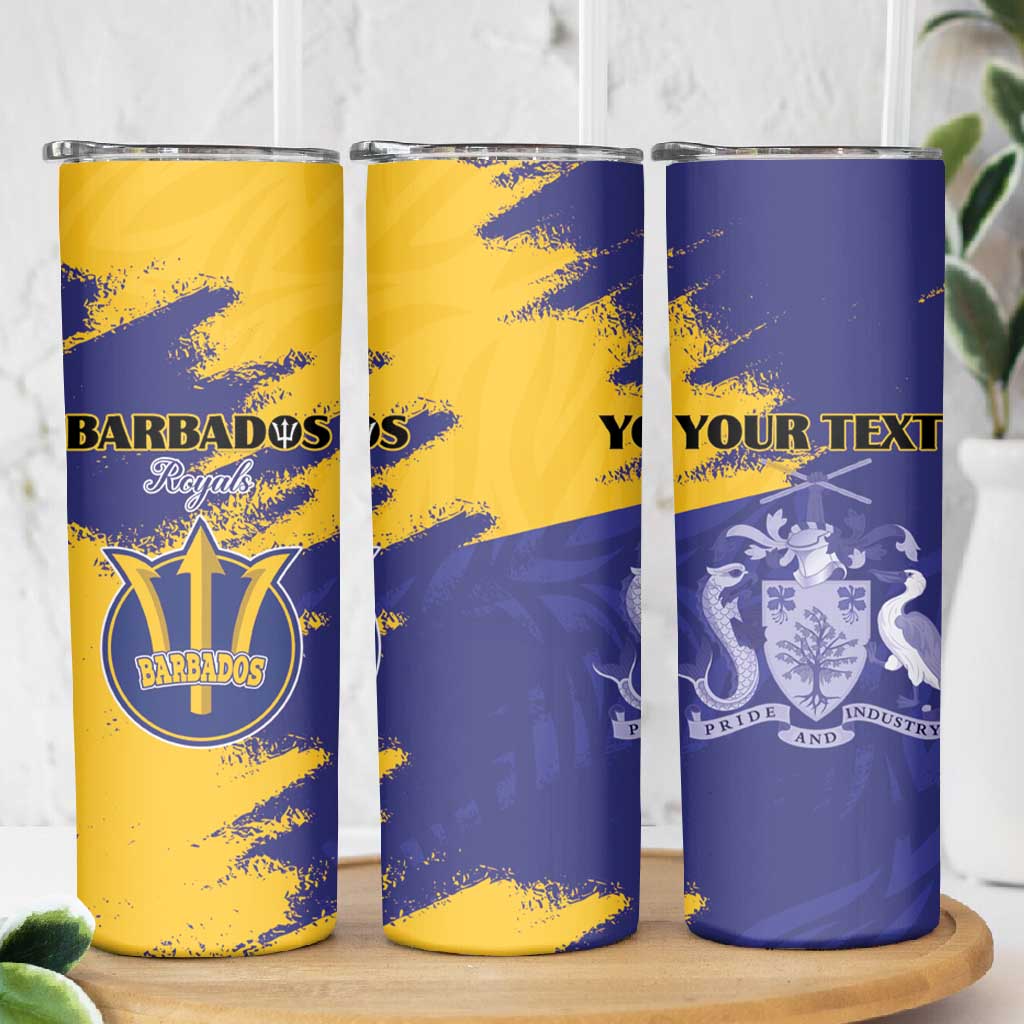 Barbados Royals Cricket Custom Skinny Tumbler Coat Of Arms Flag Style - African Pride