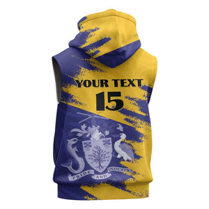 Barbados Royals Cricket Sleeveless Hoodie Coat Of Arms Flag Style - African Pride